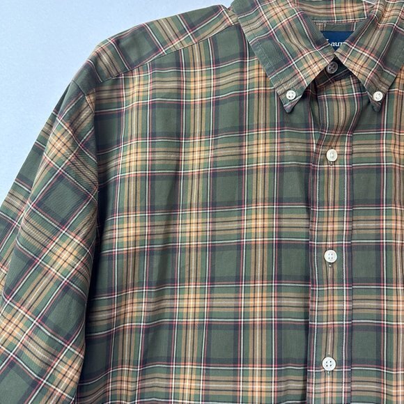 Ralph Lauren Classic Fit shirt Men‎ L button down collar brown green plaid - Picture 6 of 10